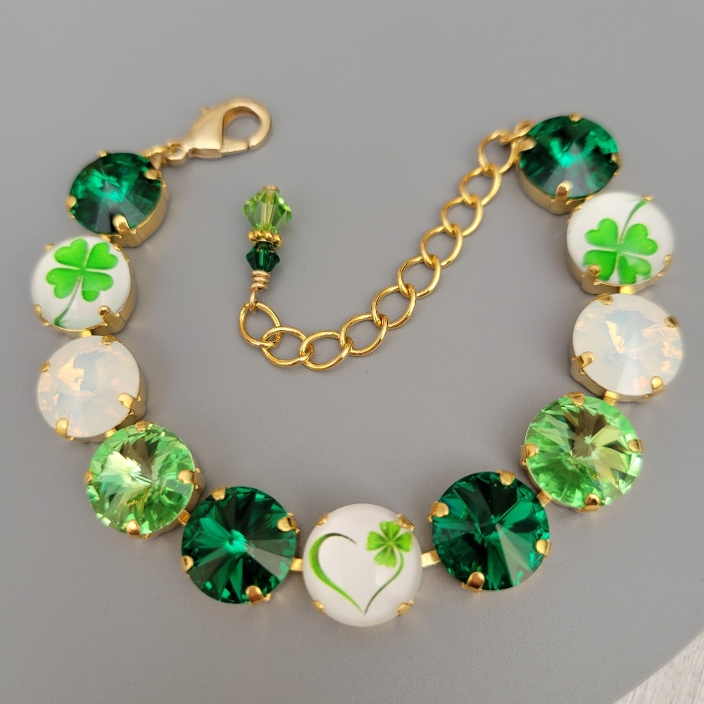 Austrian Crystal Bracelet in Yellow Gold Plating